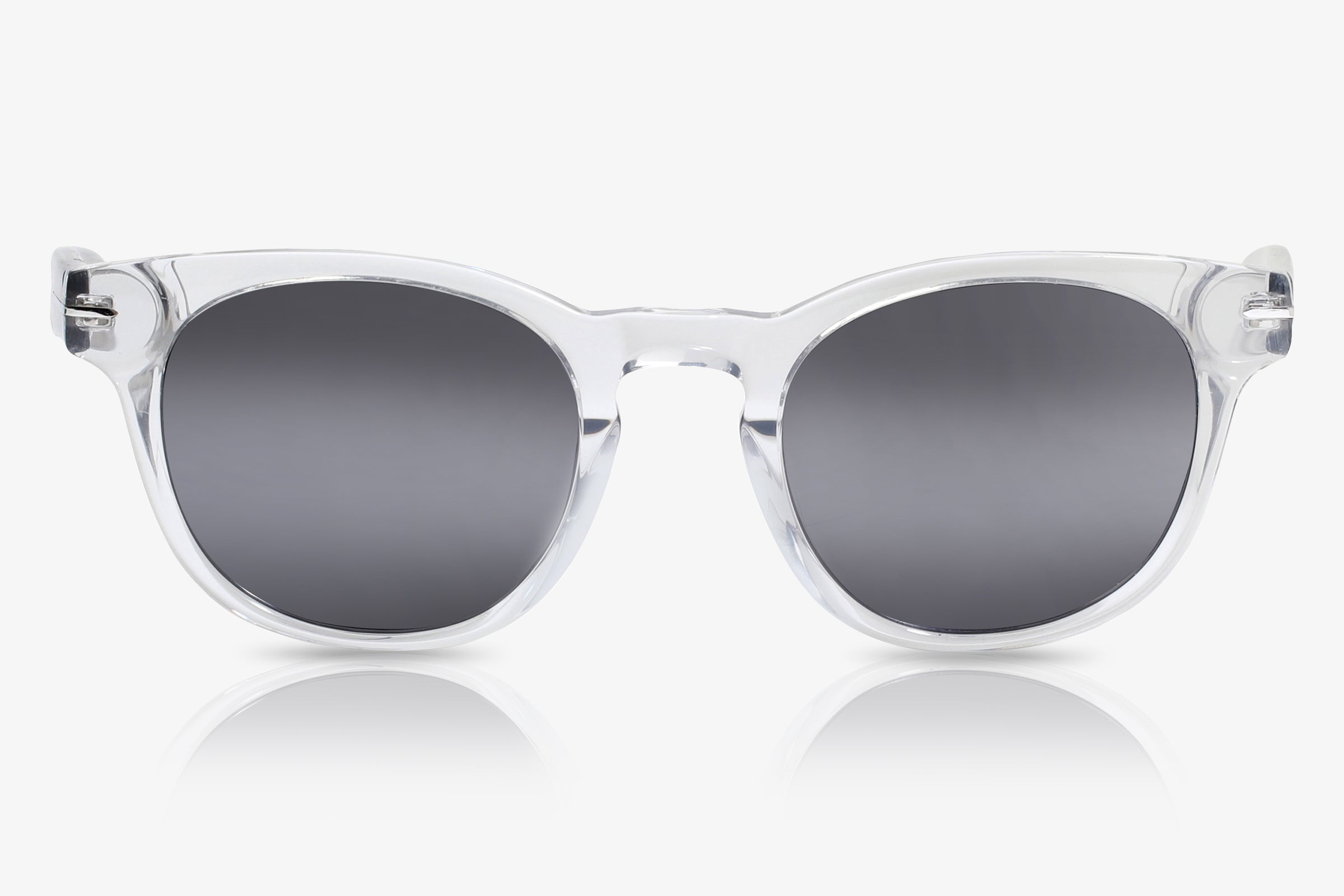 VICCI Viola Cat Eye Sunglasses Smoke Grey Translucent Frames Polarized Eyes forward. Sun high. Style steady in  main image 3